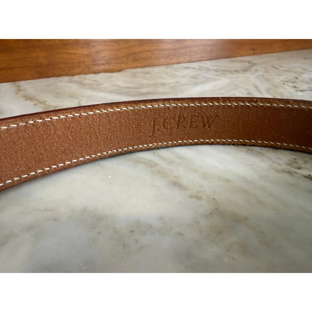Vintage 90s J Crew English Bridle Leather Belt Light Tan 28 XS - Picture 5 of 8